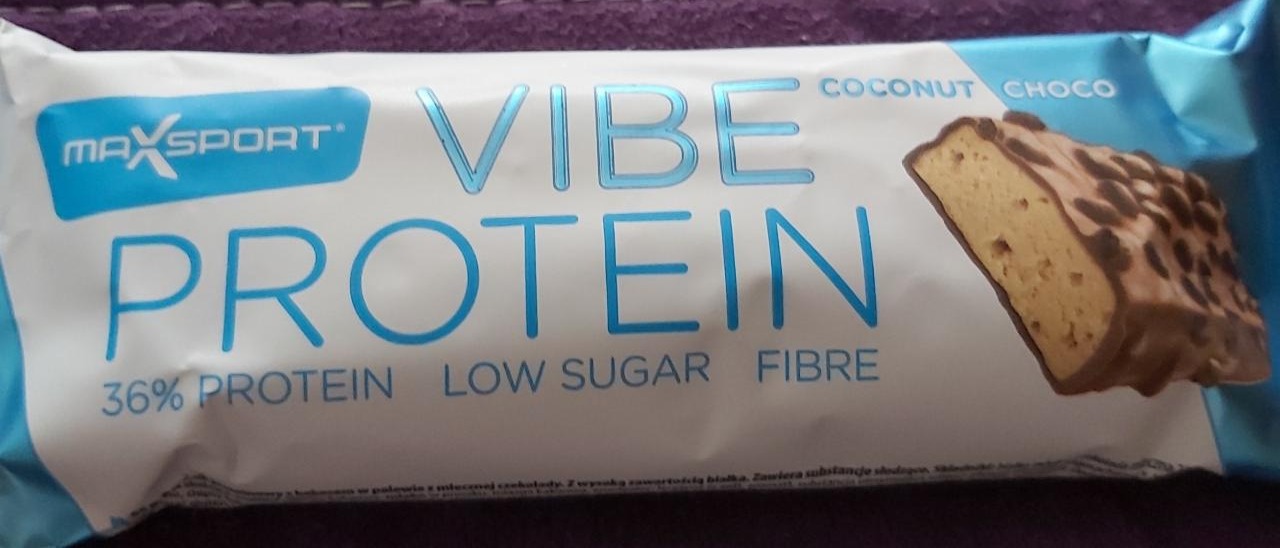 Fotografie - vibe protein tyčinka čokoláda a kokos coconut choco MaxSport