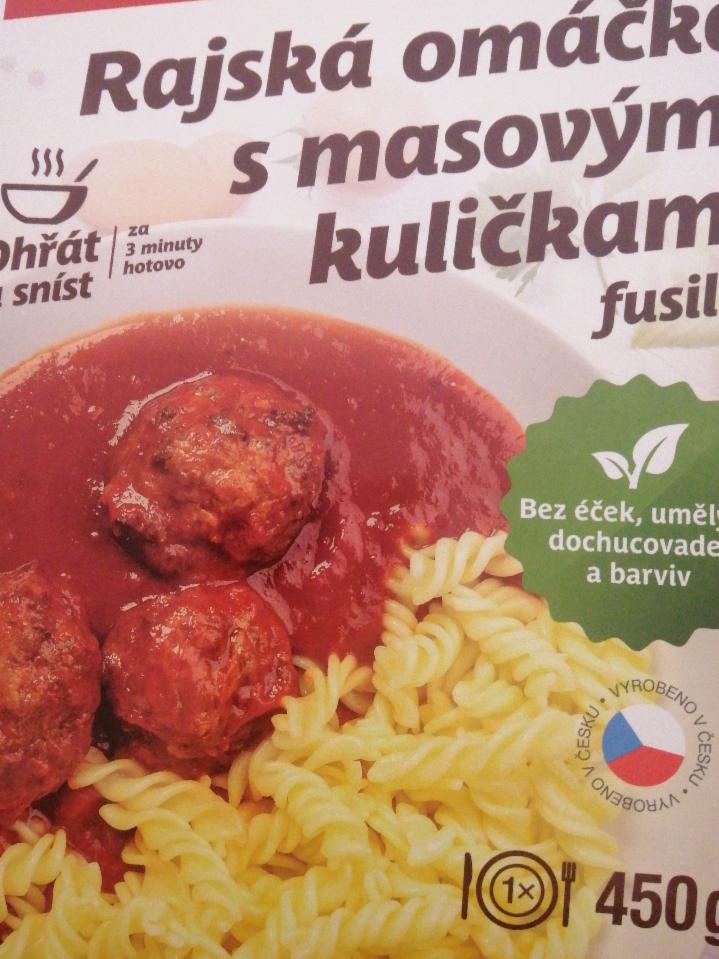 Fotografie - Rajská omáčka s masovým kuličkami, fusilli DEK