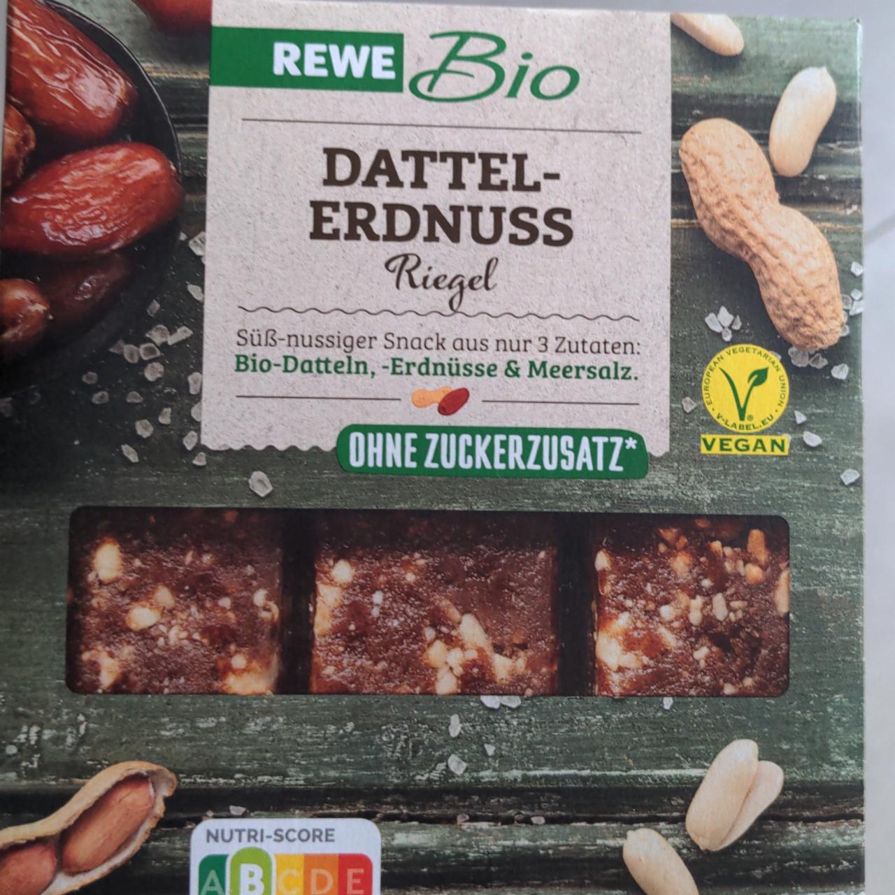 Fotografie - Dattel-Erdnuss Riegel Rewe Bio