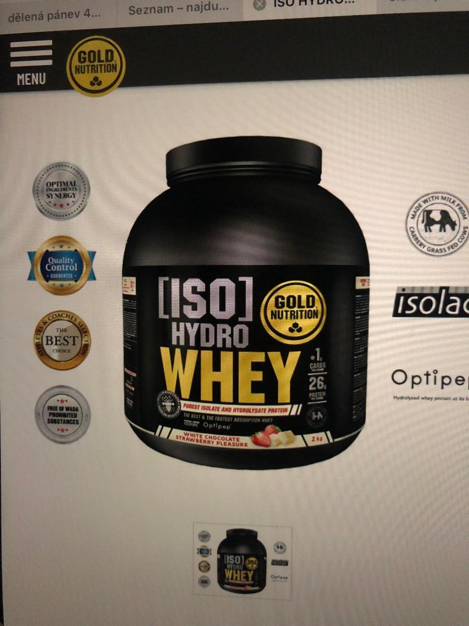 Fotografie - iso hydro whey GoldNutrition