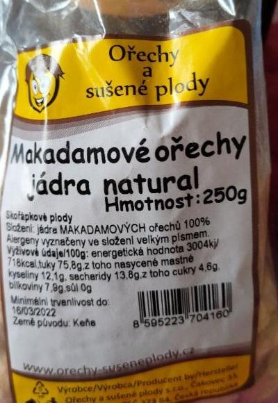 Fotografie - Makadamové ořechy jádra natural Ořechy a sušené plody