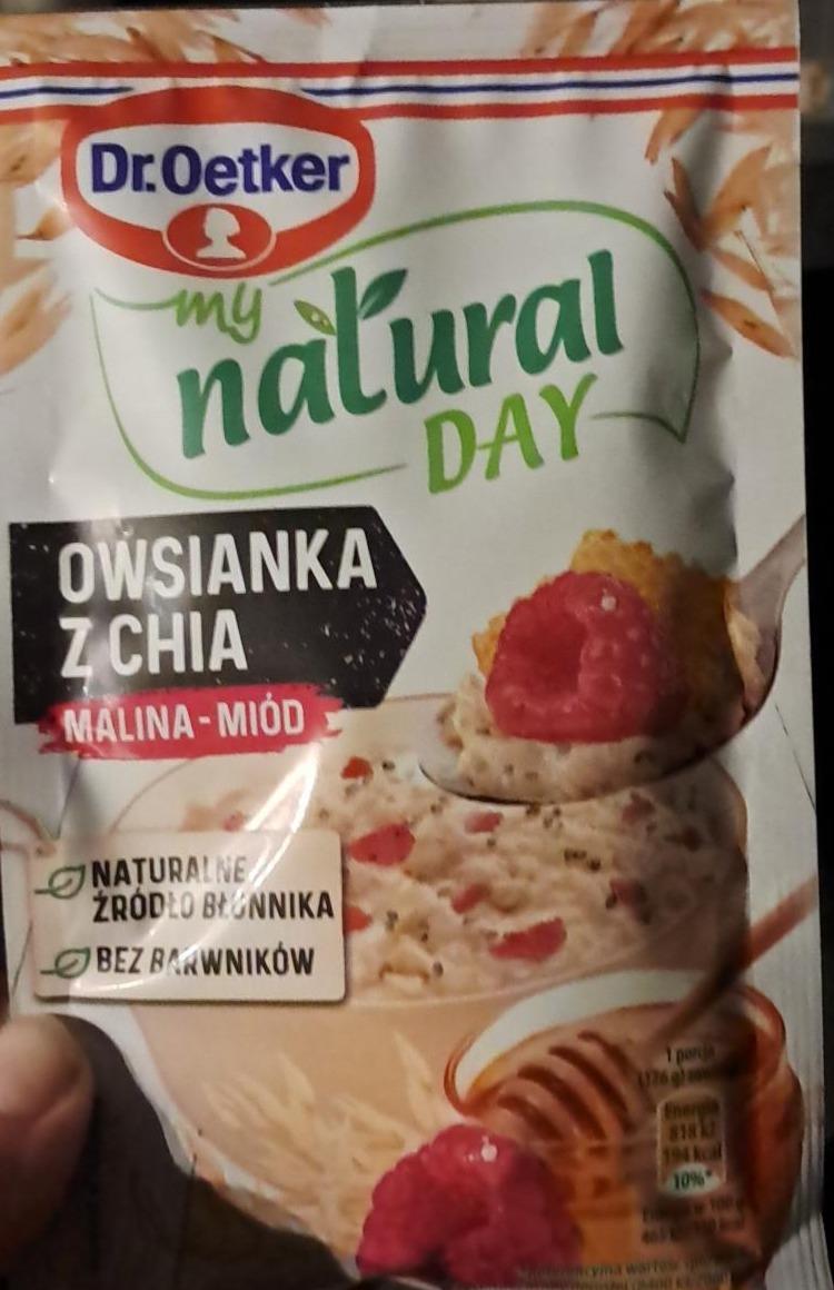 Fotografie - Owsianka z chia Malina Miód My natural Day Dr.Oetker