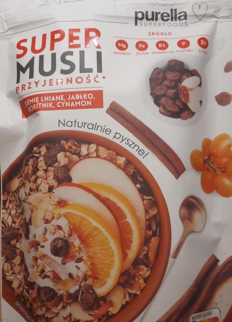 Fotografie - Musli Przyjemność z jabłkami, rokitnikiem i cynamonem Purella Superfoods