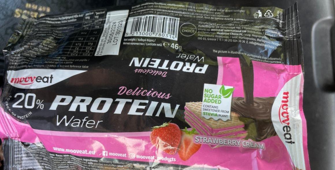 Fotografie - Delicious Protein Wafer Strawberry Cream Mooveat