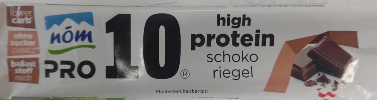 Fotografie - Pro 10 high protein schoko riegel Nöm