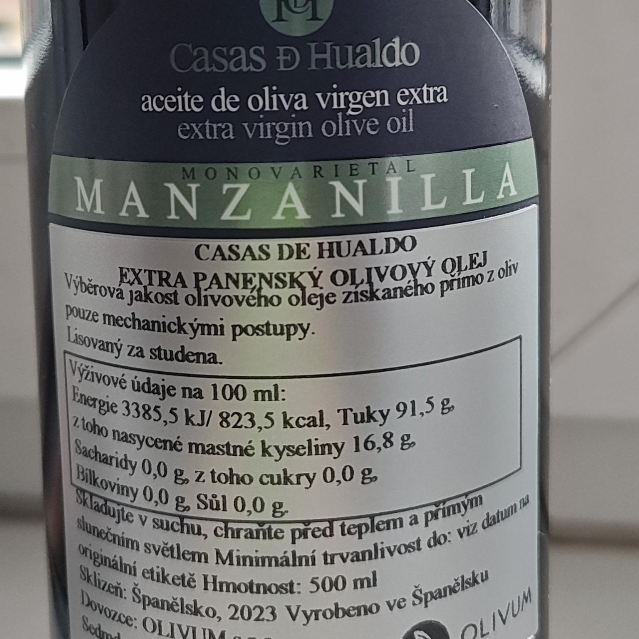 Fotografie - Manzanilla extra panenský olivový olej Casas de Hualdo