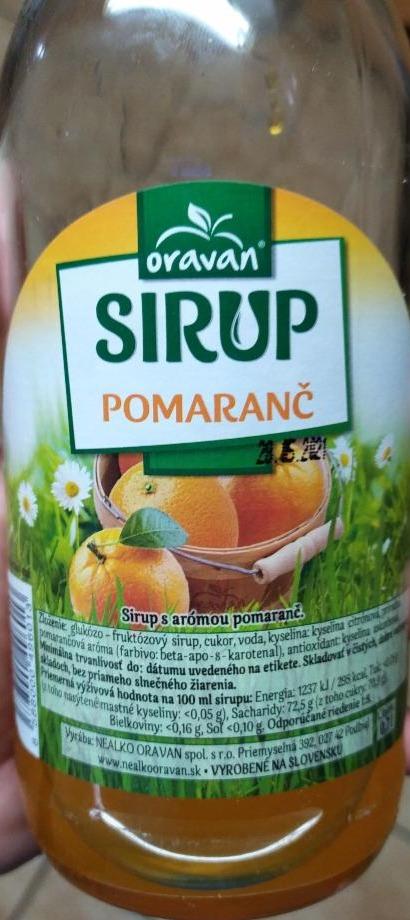 Fotografie - Oravan Sirup Pomeranč