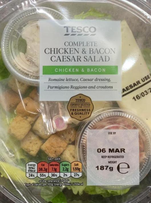 Fotografie - Complete Chicken & Bacon Caesar Salad Tesco