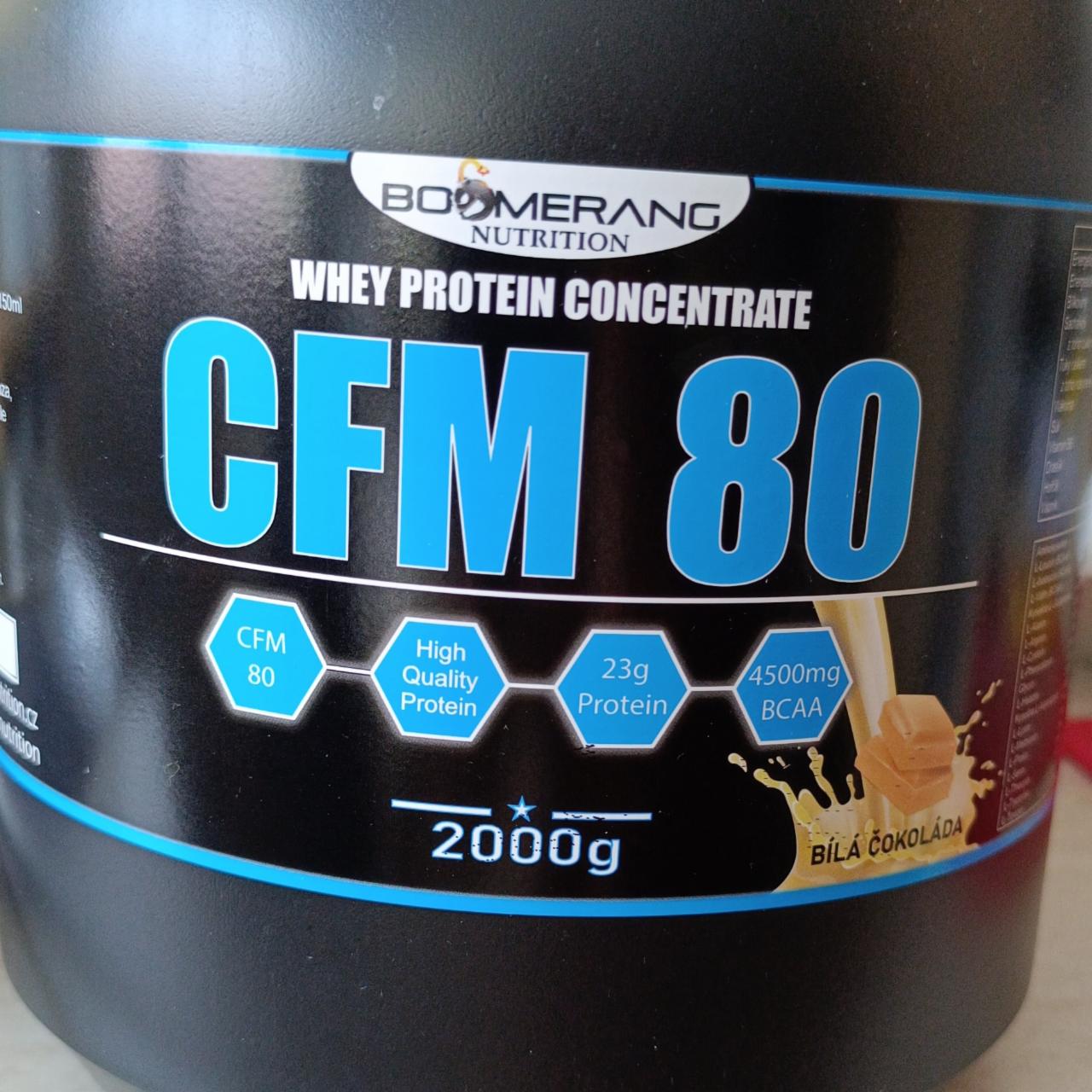 Fotografie - Whey protein concentrate cfm 80 bílá čokoláda Boomerang Nutrition