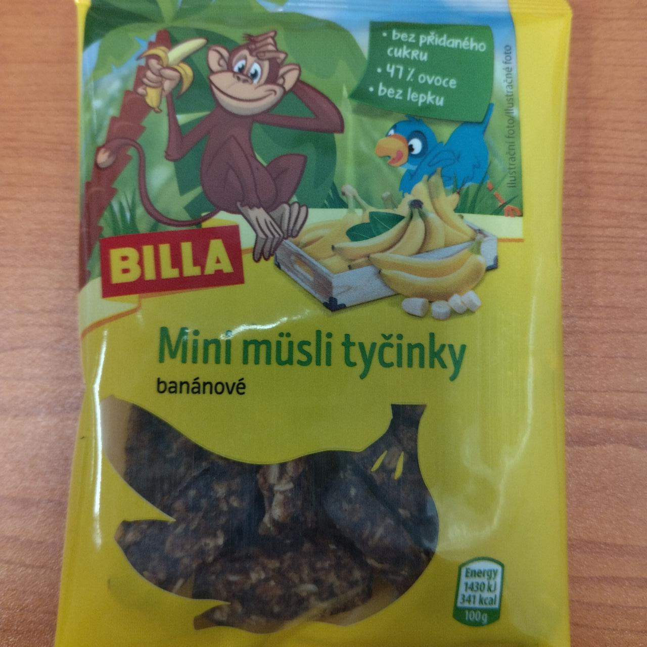 Fotografie - Mini musli tyčinky banánové Billa