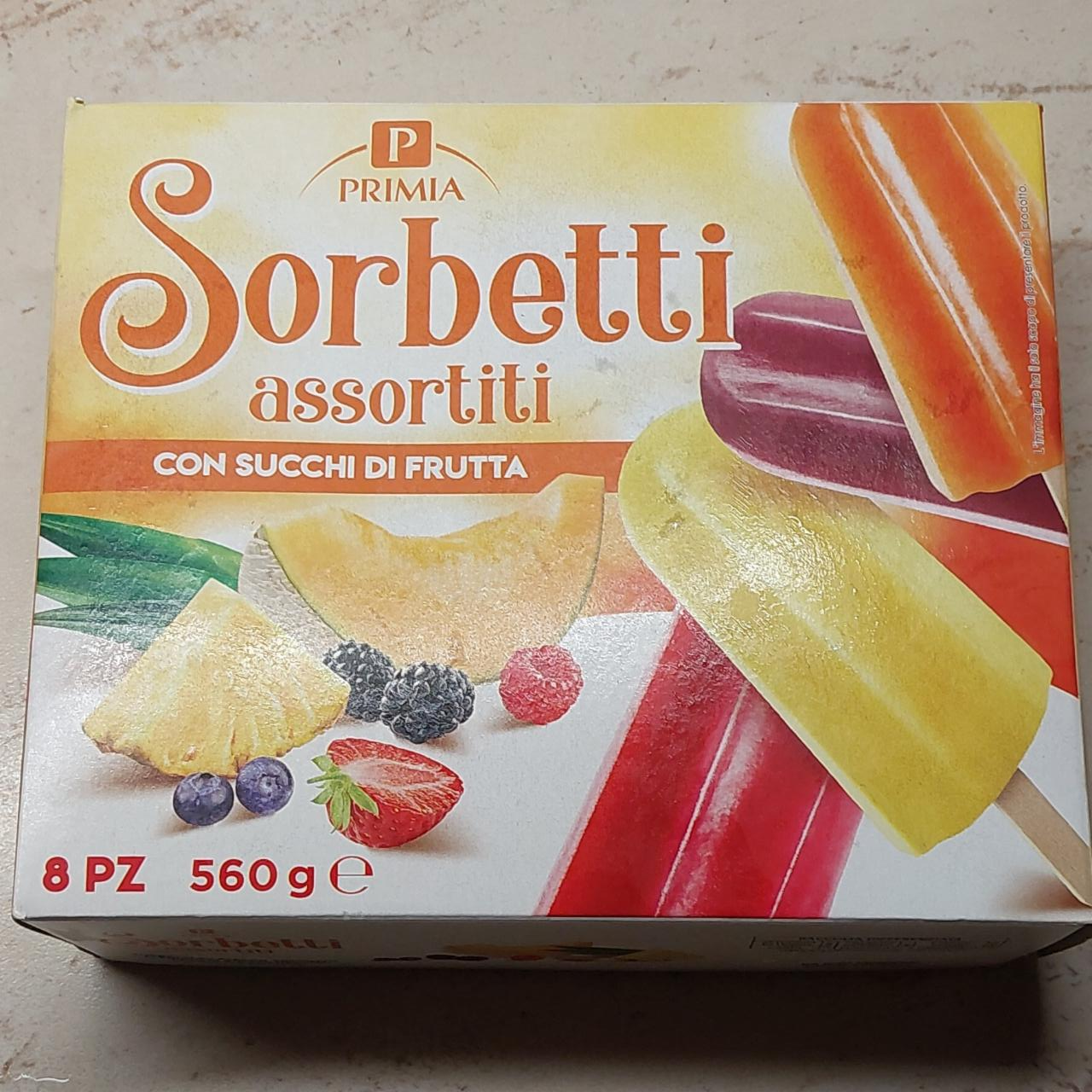 Fotografie - Sorbetti assortiti con succhi di frutta Primia