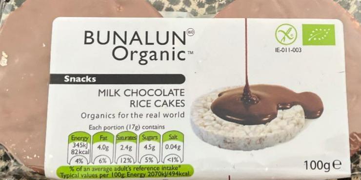 Fotografie - Milk chocolate rice cakes Bunalun Organic