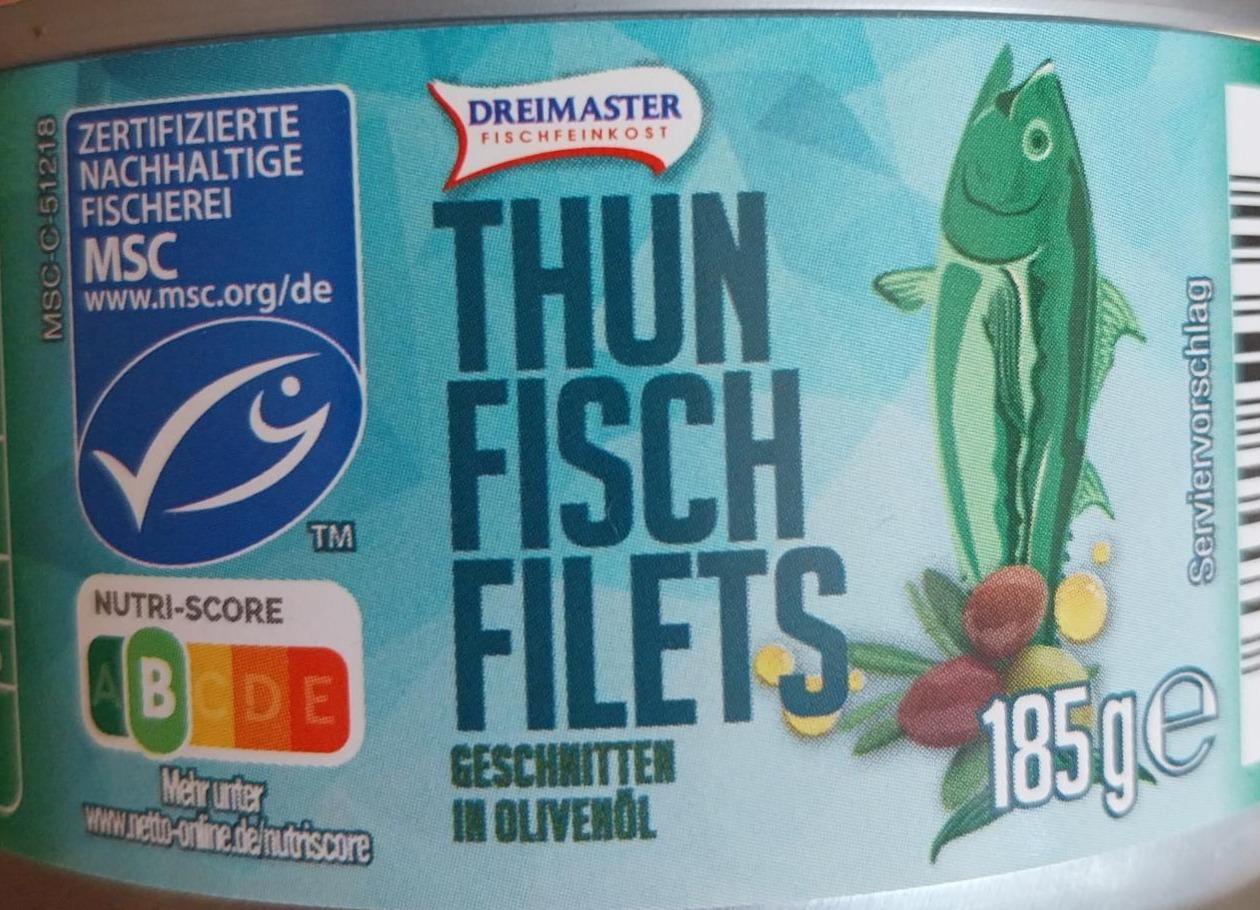 Fotografie - Thun fisch filets geschnitten in olivenöl Dreimaster