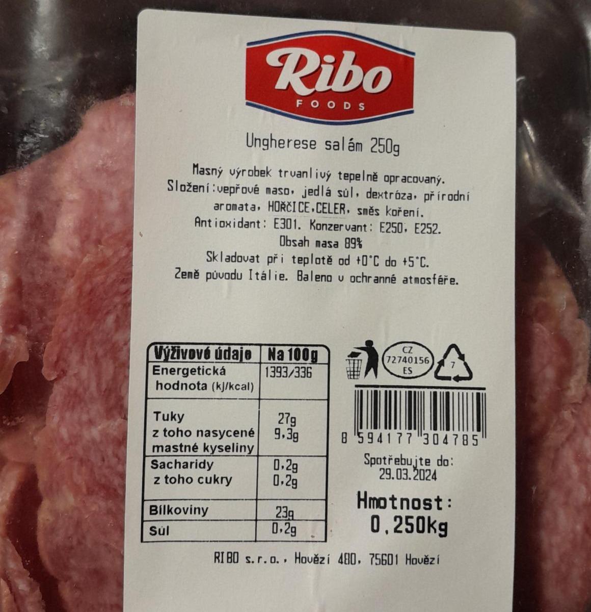 Fotografie - Ungherese salám Ribo foods