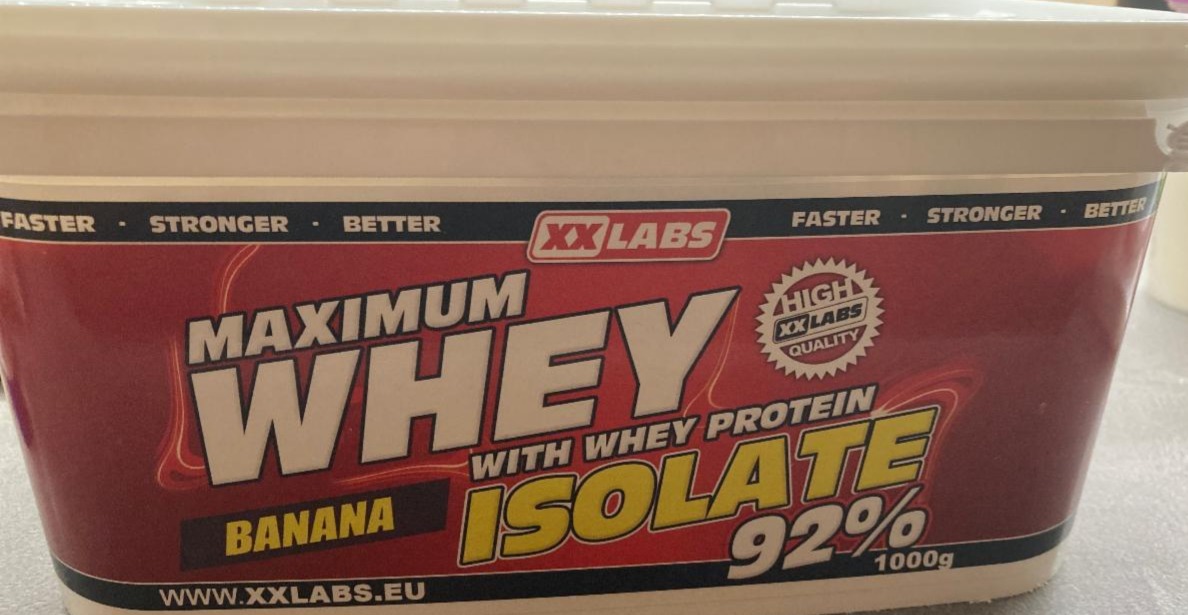 Fotografie - Maximum whey isolate protein 92% banana XXLABS