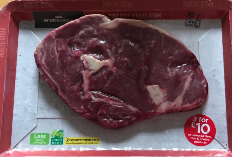 Fotografie - Irish beef Ribeye Steak Asda