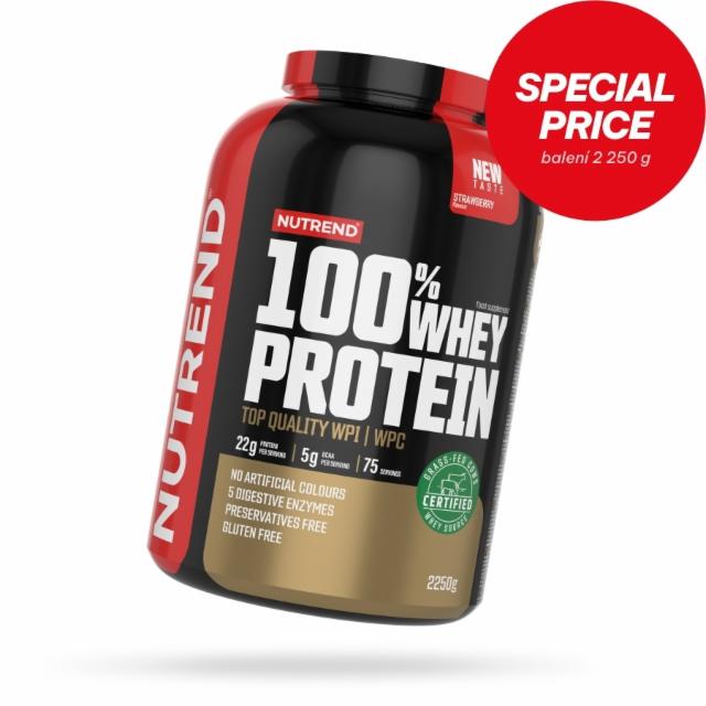 Fotografie - 100% whey protein strawberry (jahoda) Nutrend