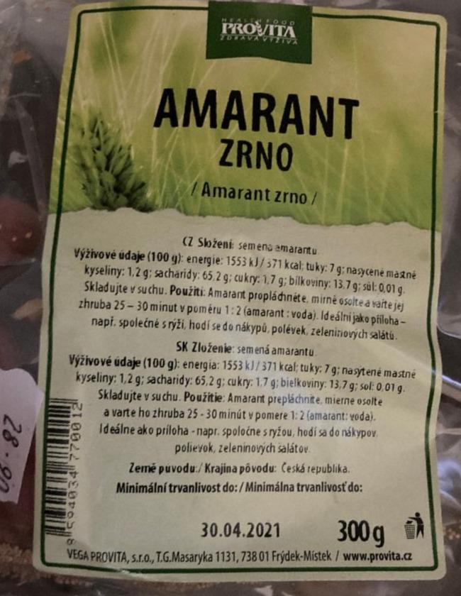 Fotografie - Amarant zrno Provita