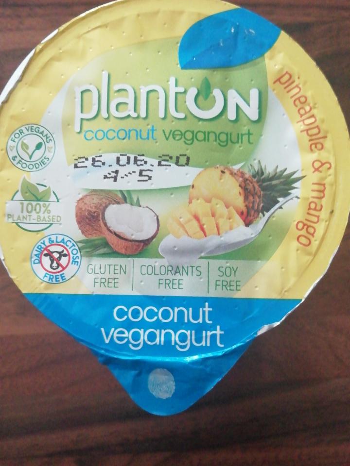 Fotografie - Coconut vegangurt pineapple and mango Planton