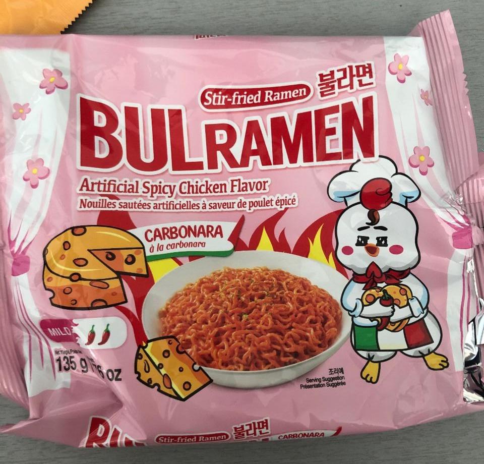 Fotografie - Bulramen stir-fried ramen carbonara artificial spicy chicken flavor