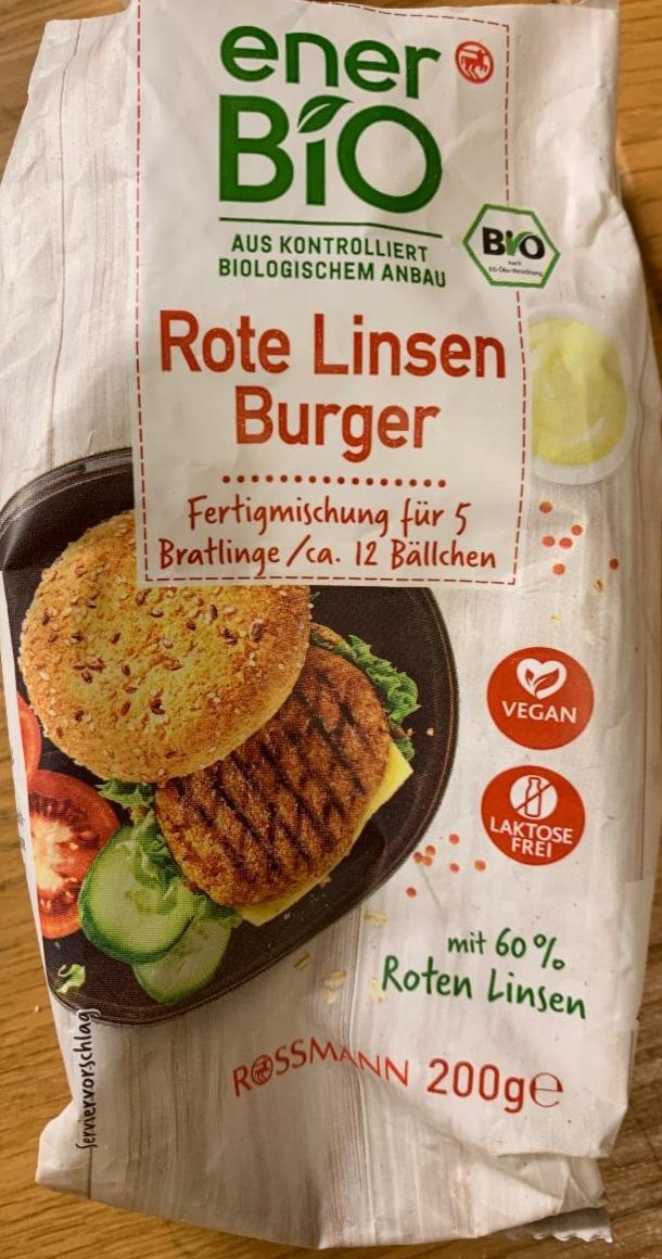 Fotografie - Rote Linsen Burger EnerBio