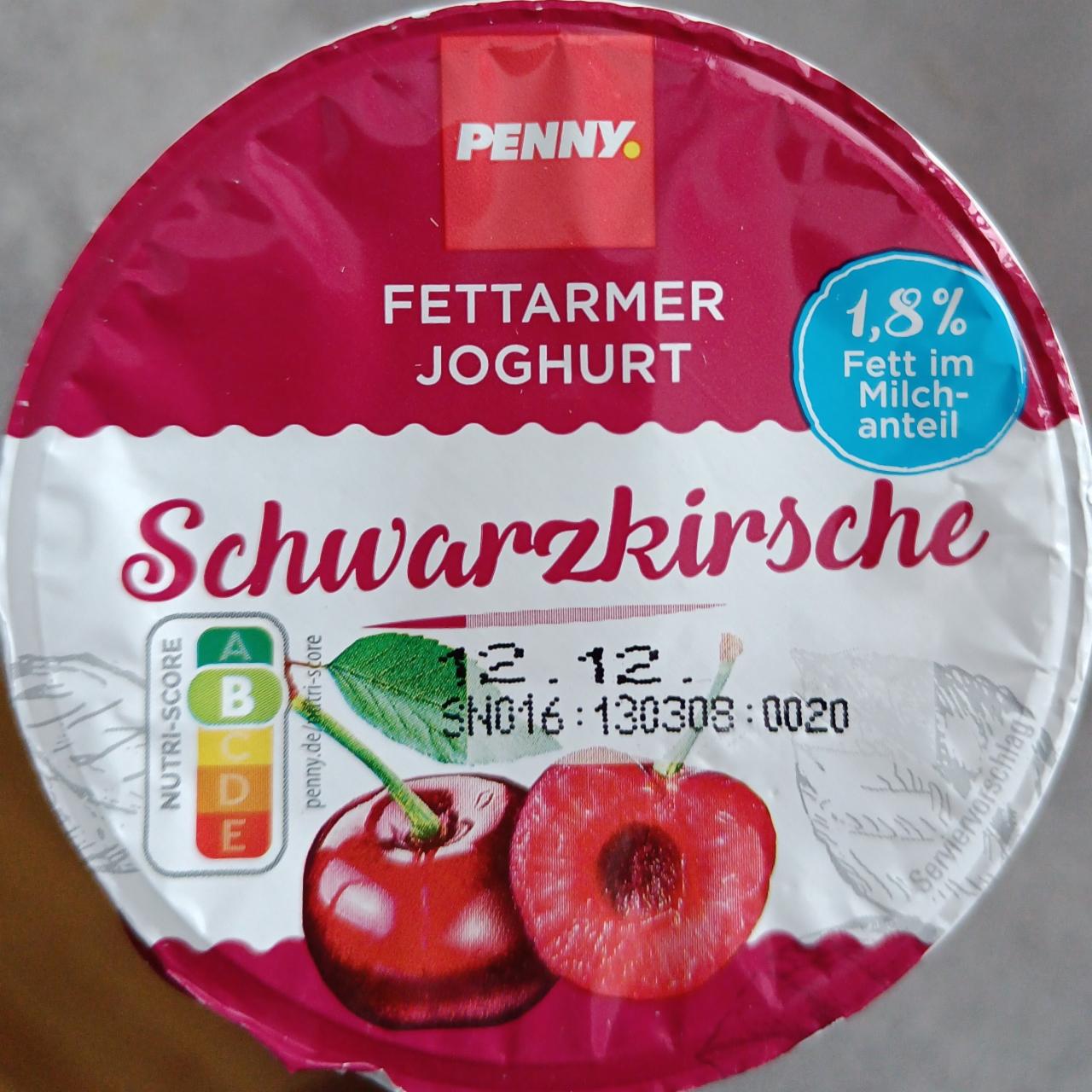 Fotografie - Fettarmer Joghurt Schwarzkirsche Penny