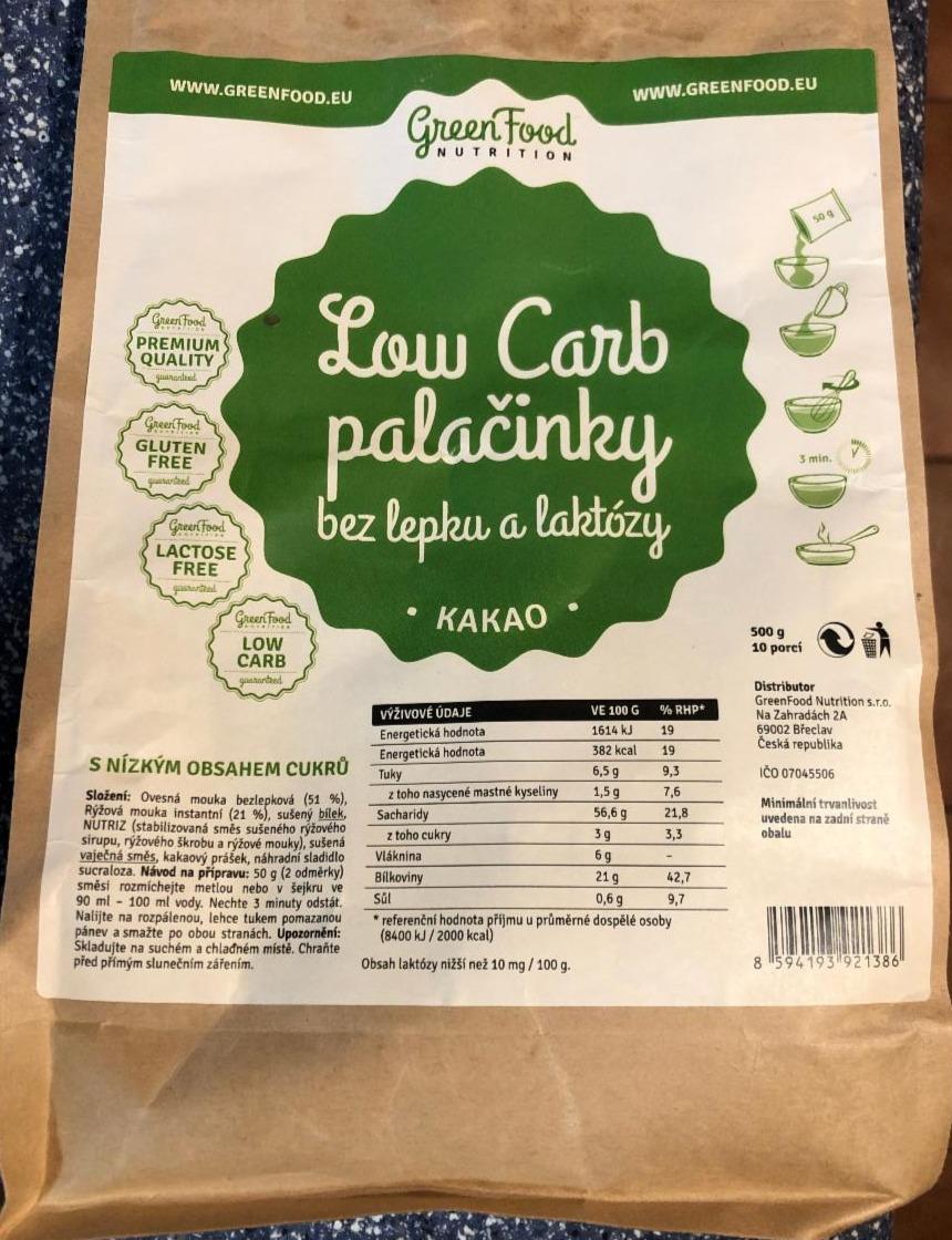 Fotografie - Low Carb palačinky bez lepku a laktózy kakao GreenFood Nutrition