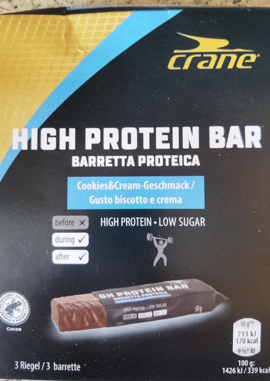 Fotografie - High protein bar Barretta proteica cookies & cream Crane