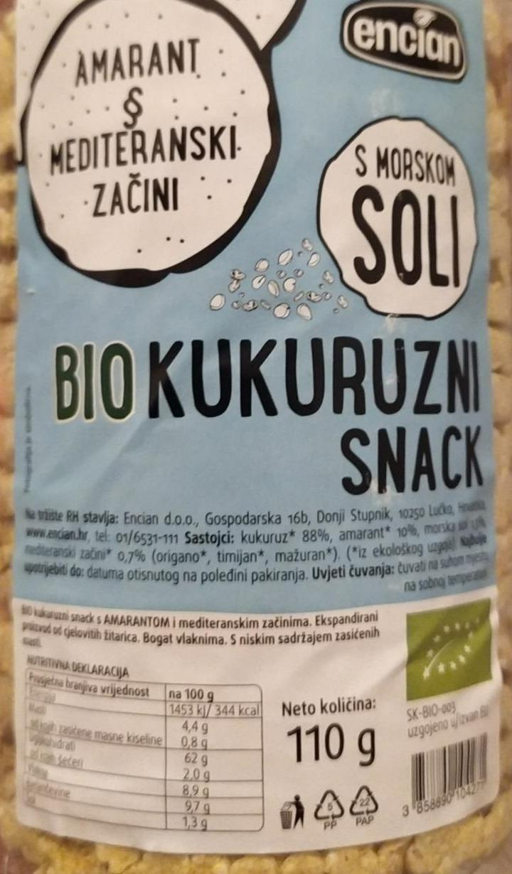 Fotografie - bio kukuruzni snack Amaranth a mediteranski začini encian