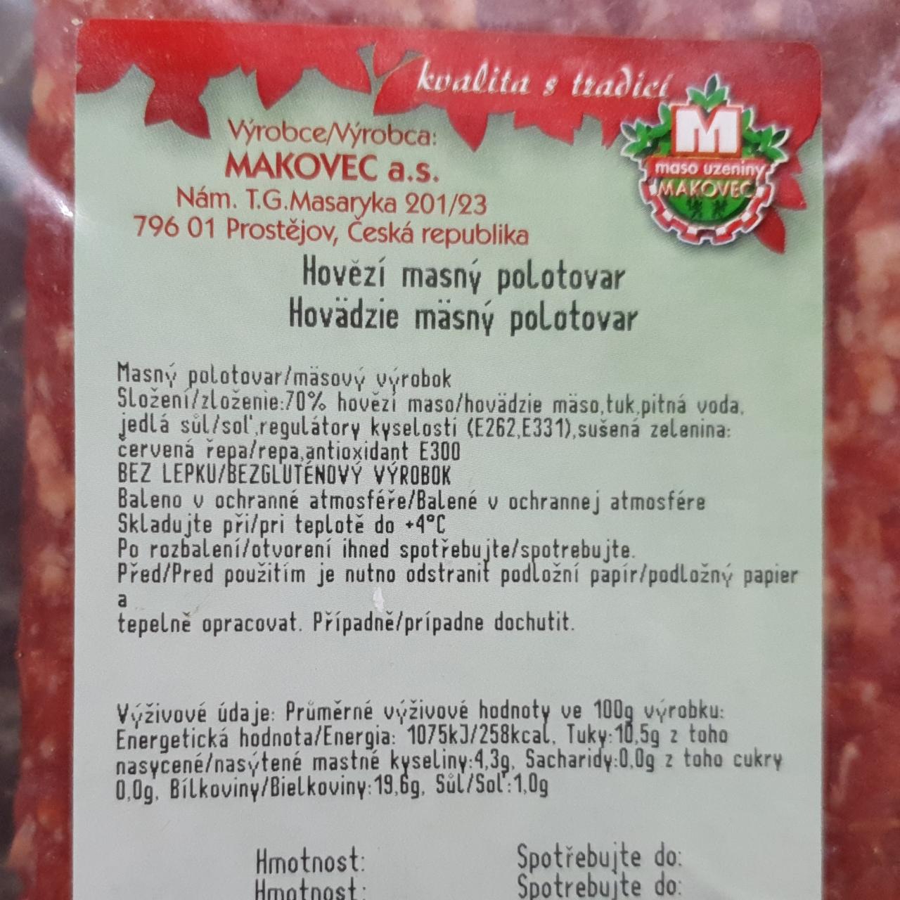 Fotografie - Hovězí mastný polotovar Makovec