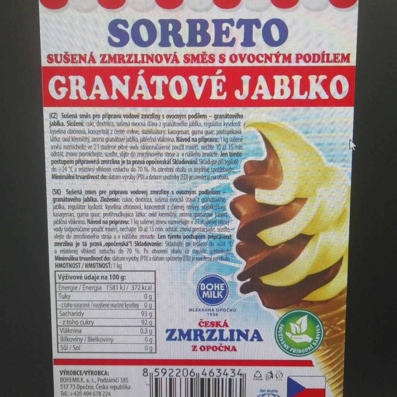 Fotografie - Točená zmrzlina Opočno granátové jablko sorbet