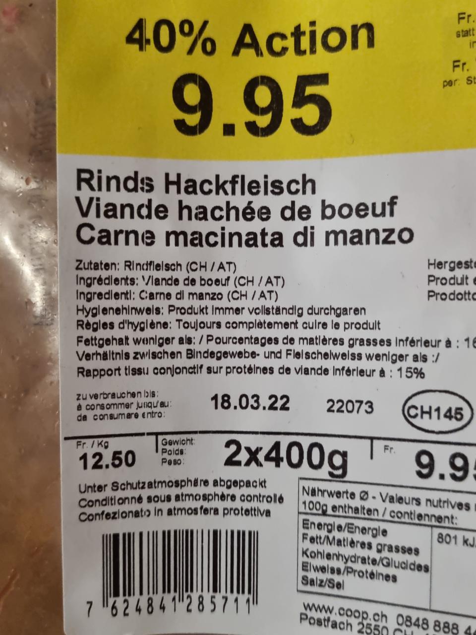 Fotografie - Rinds Hackfleisch Coop naturafarm