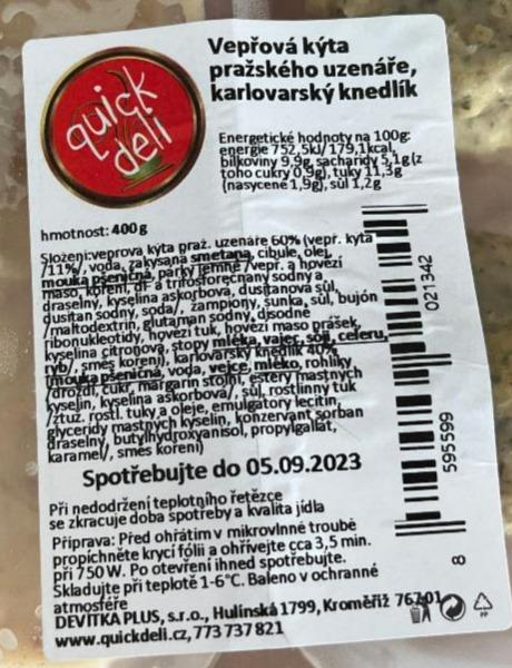 Fotografie - Vepřová kýta pražského uzenáře, karlovarský knedlík quick deli