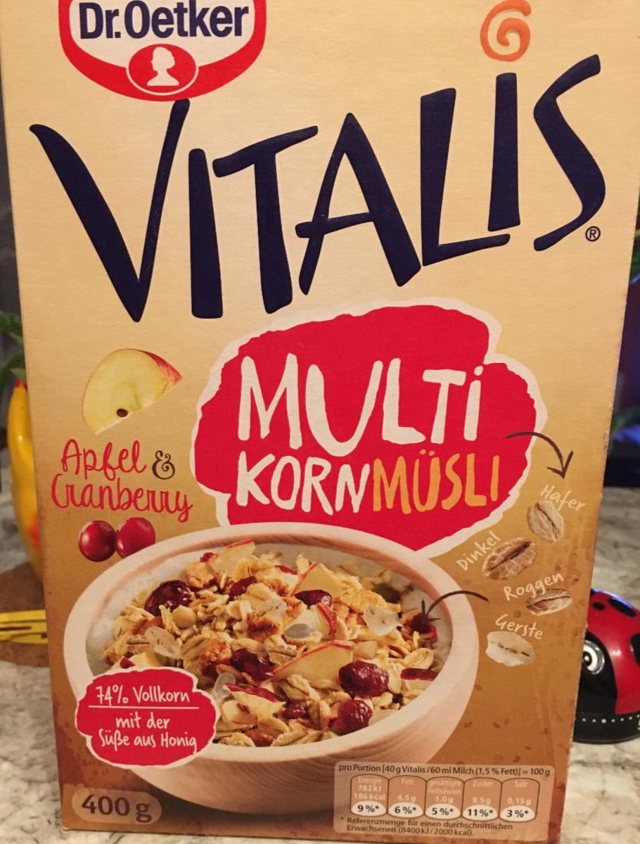 Fotografie - Vitalis Multikorn Müsli Apfel & Cranberry Dr. Oetker