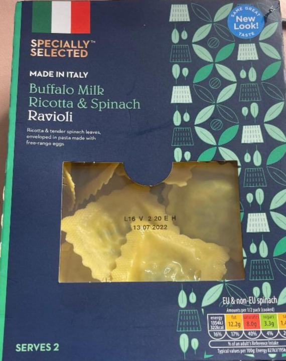 Fotografie - Buffalo milk ricotta & spinach Ravioli ALDI