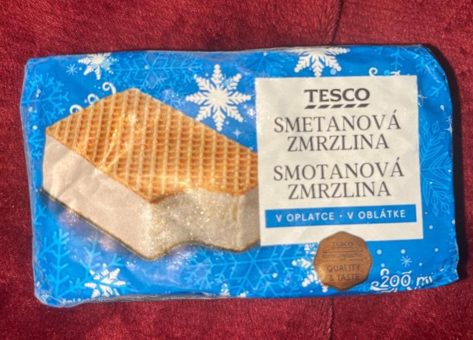 Fotografie - Smetanová zmrzlina v oplatce Tesco