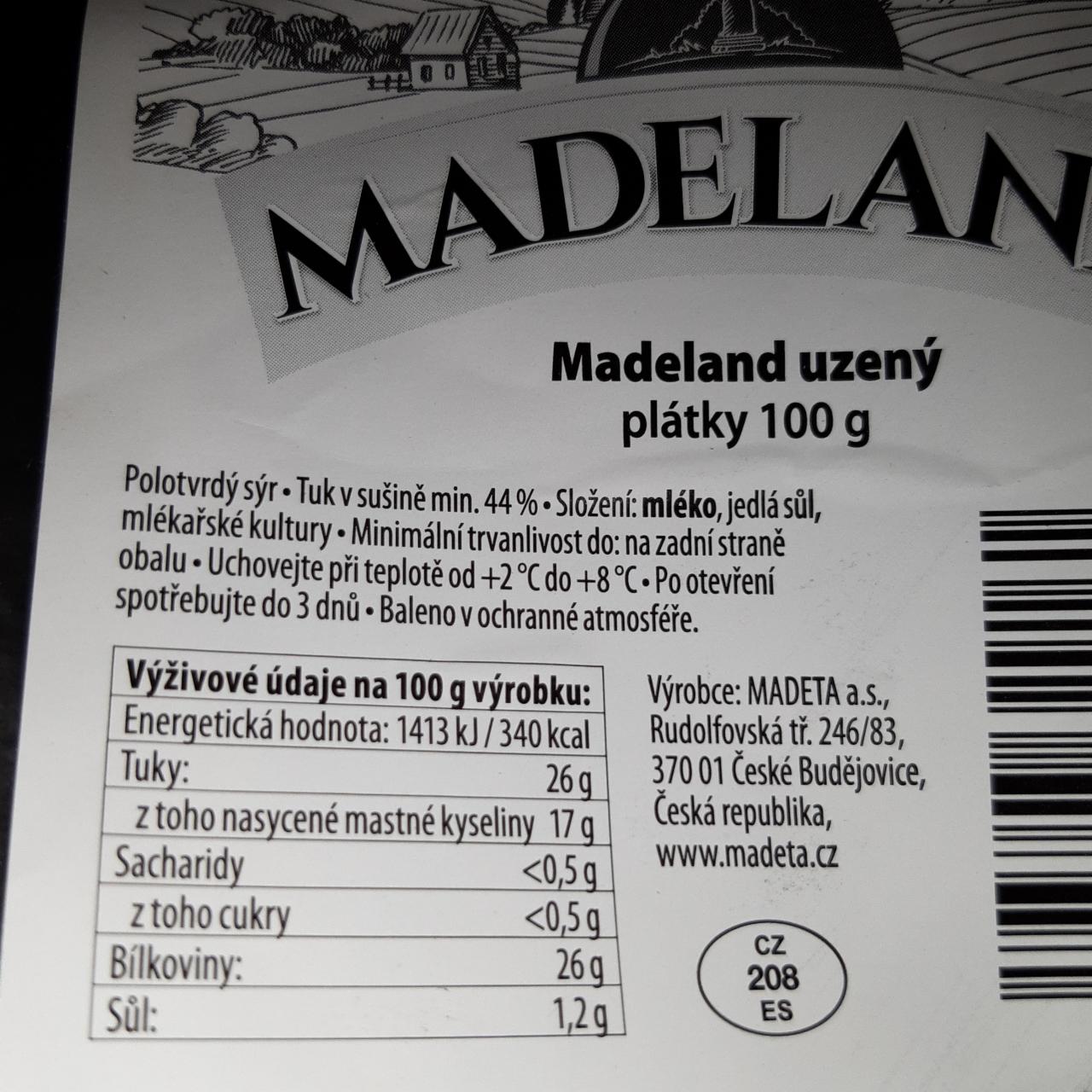 Fotografie - Madeland uzený 44% plátky Madeta