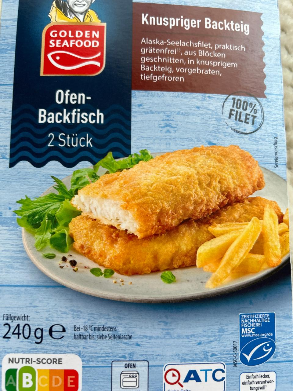 Fotografie - Ofen-Backfisch Knuspriger Backteig Golden Seafood