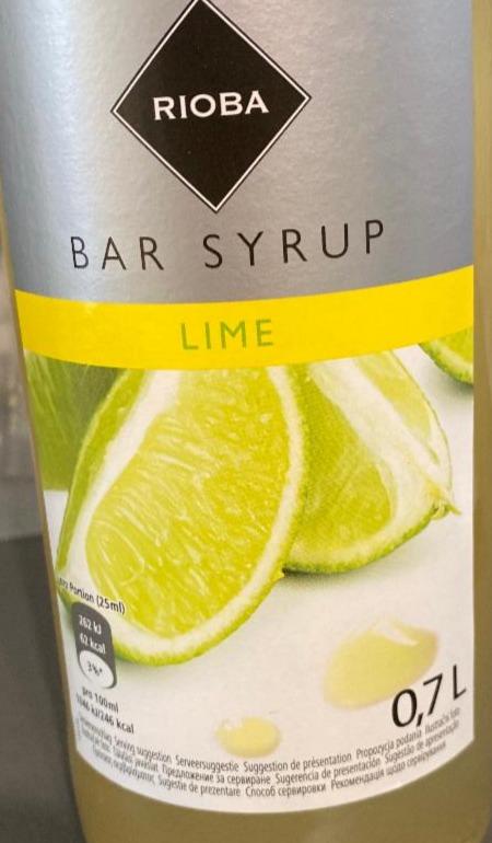 Fotografie - Bar Syrup Lime Rioba