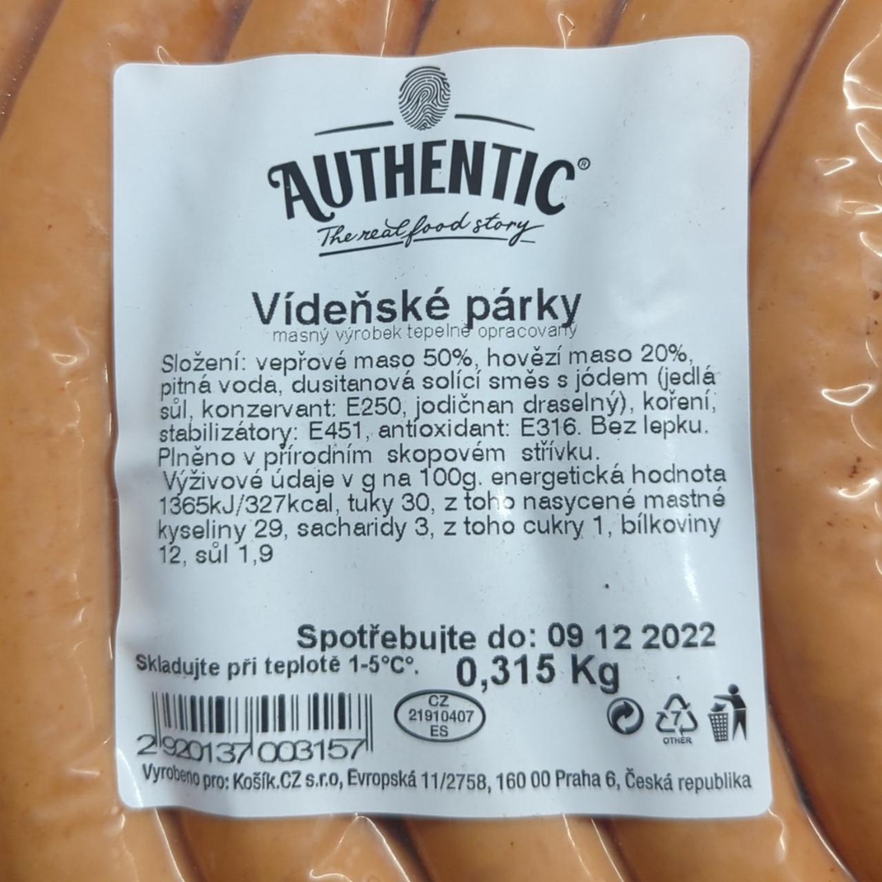 Fotografie - Vídeňské párky Authentic by Košík.cz