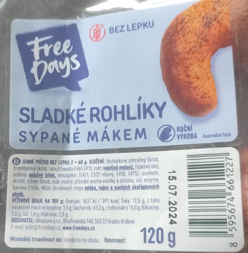 Fotografie - Sladké rohlíky sypané mákem bez lepku Free Days