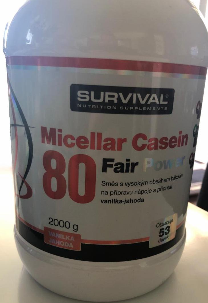 Fotografie - Micellar Casein 80 Fair Power vanilka jahoda Survival Nutrition