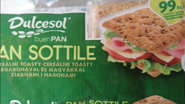 Fotografie - Pan Sottile Cereální toasty Dulcesol