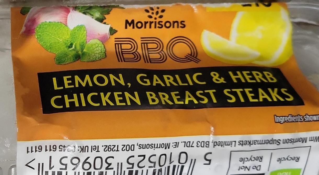 Fotografie - BBQ lemon, garlic & herb chicken breast steaks Morrisons