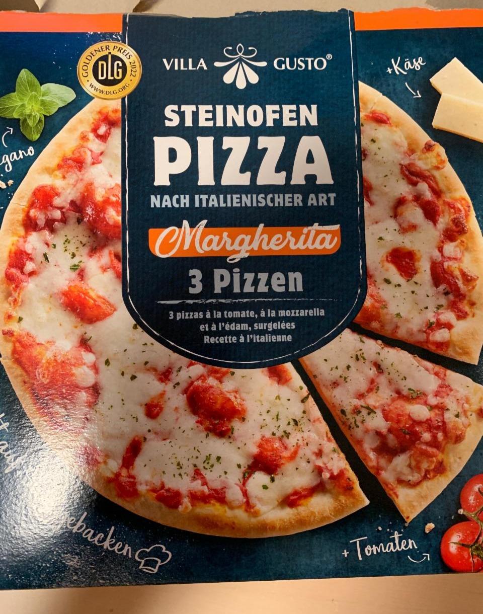 Fotografie - Steinofen Pizza nach italienischer art Margherita Villa Gusto