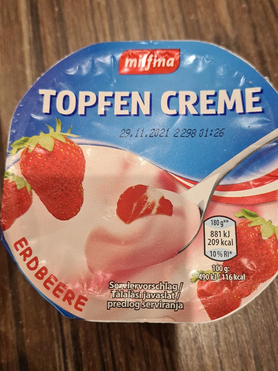 Fotografie - Topfen Creme Erdbeere Milfina