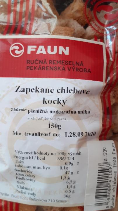 Fotografie - zapekané chlebové kocky - Faun