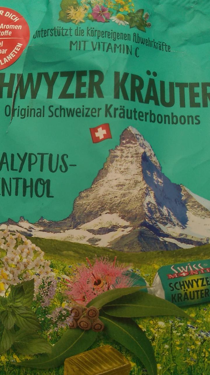 Fotografie - Švýcarské bonbóny eukalyptus menthol Schweizer Kräuterli