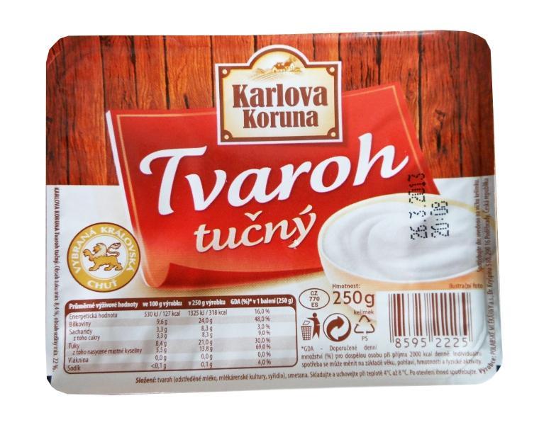 Fotografie - tvaroh tučný Karlova Koruna