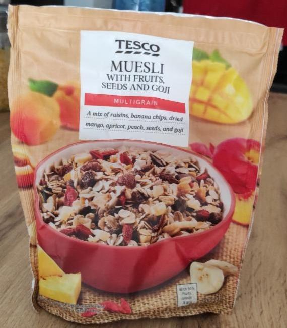 Fotografie - TESCO muesli with fruits, seeds and goji